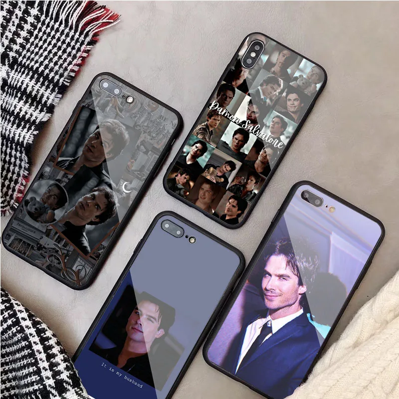 Дневники вампира Деймон Сальваторе чехол из закаленного стекла для IPhone 12 11 Pro Max