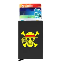 

Anime One Piece Skull Anti-theft ID Credit Card Holder Thin Aluminium Metal Wallets Women Men Pocket Case Bank Card Box