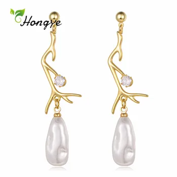 

Hongye Exquisite Temperamental Drop Earrings Geometric Long Earring Gold Color Trendy Gift For Graceful Female Party Anniversary
