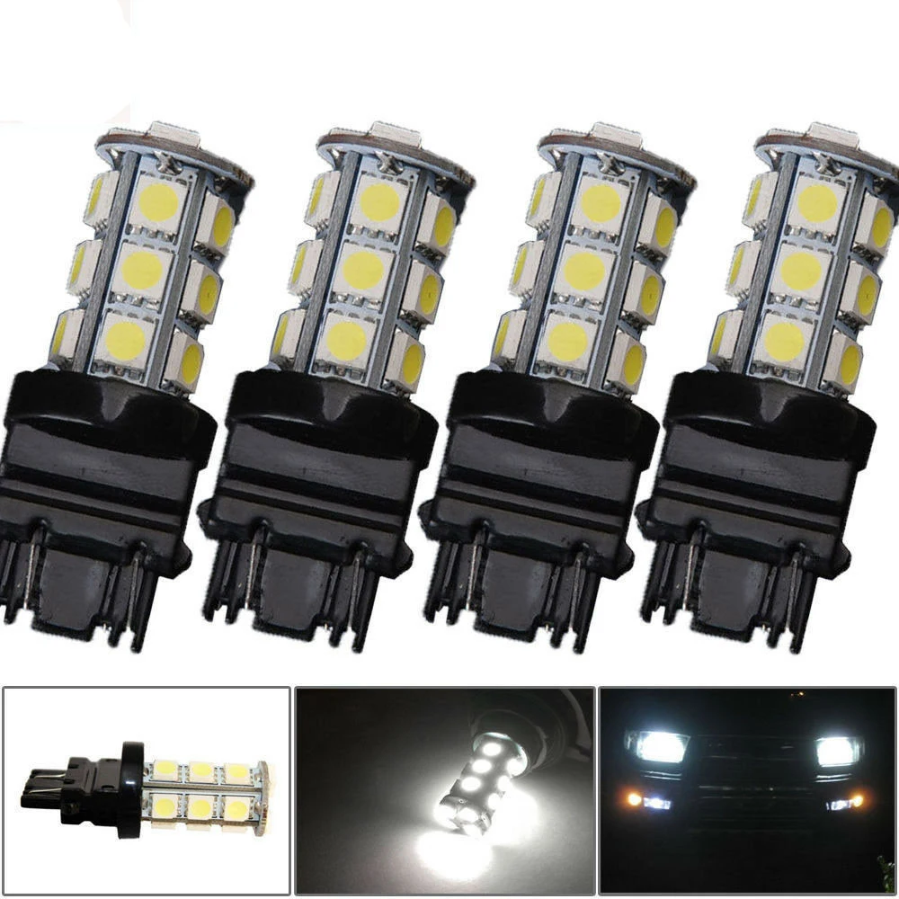 4 шт. DRL светодиодный светильник лампы 3157 3156 белый 18 SMD 5050 для сигнального тормоза
