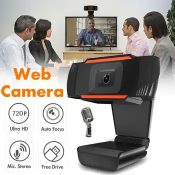 

HD 720P Webcam Mini Computer PC WebCamera with Microphone Rotatable Cameras for Live Broadcast Video Calling Conference Work