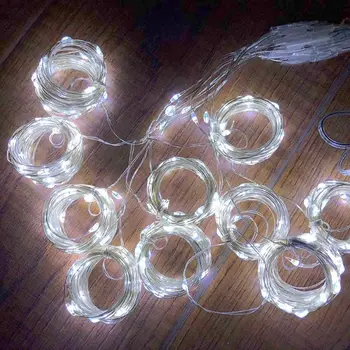 

100 LEDs USB Curtain String Light Brass Wire LED 8 Modes Holiday Home Decor F42B
