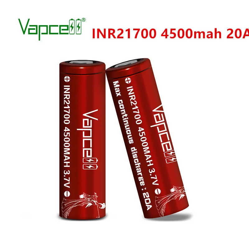 Бесплатная доставка официальный оригинальный Vapcell 21700 4500 мАч 20 А красный