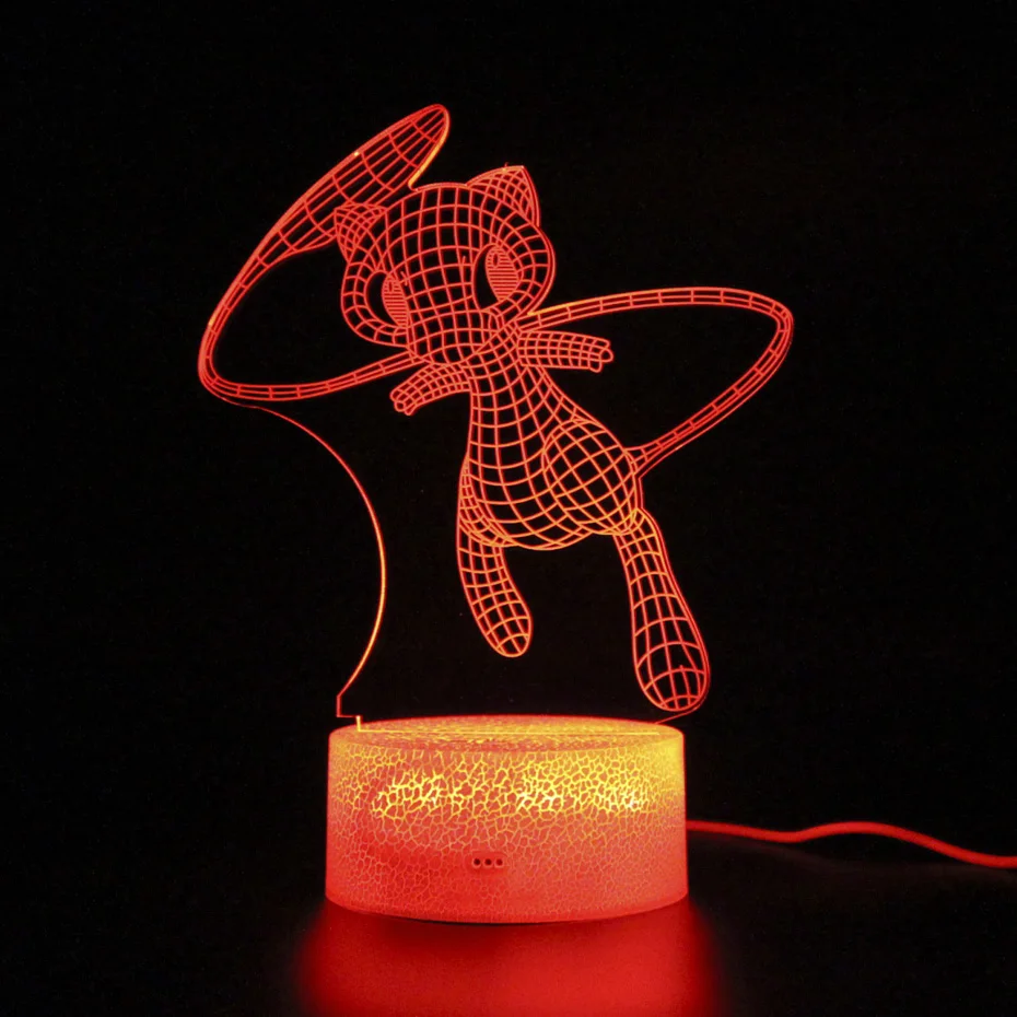 

Japan Anime PKM Mewtwo Remote Control Lamp Illusion 3D Sleep Light Party Decoration Touch Nightlight Kids Sleep Lamp