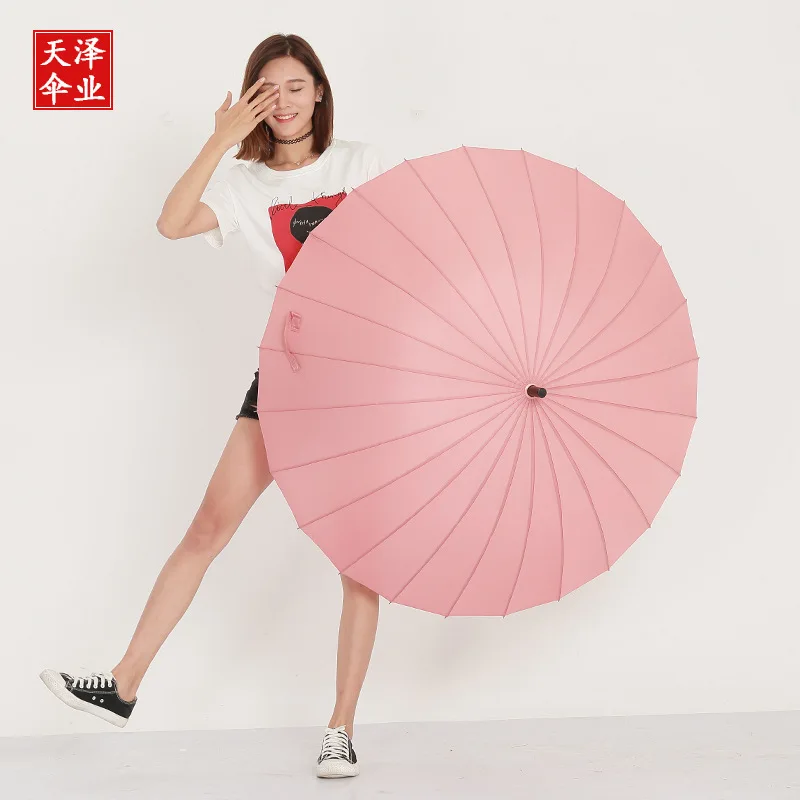 

24 Bone Anti-Storm Advertising Umbrella Customizable Logo Can Be Printed Long Handle Extra Large Umbrella Surface Golf Umbrella
