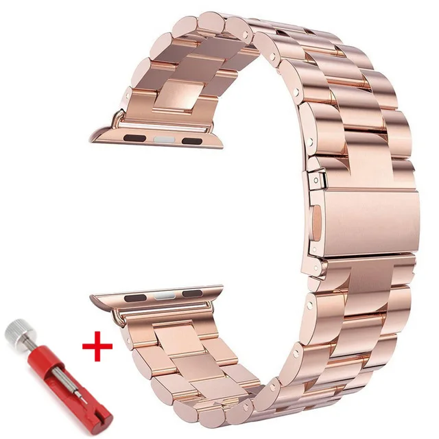 rose gold Ремешок из нержавеющей стали для apple watch 44 мм 40 мм 38 мм 42 мм iwatch series 4 3 2 1 металлический браслет для часов apple watch 5 - Цвет ремешка: rose gold