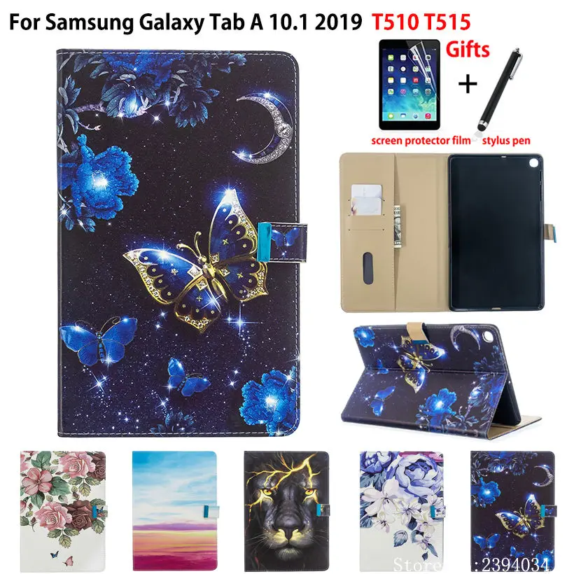 SM-T510 чехол для samsung Galaxy Tab A 10 1 2019 T510 T515 SM-T515 Funda Мода бабочка Флип Стенд Капа