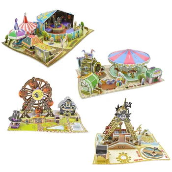 

Besegad Kids 3D Jigsaw Puzzle Paper DIY Building Model Early Learning Educational Toys for Children Toddler Girls Boys