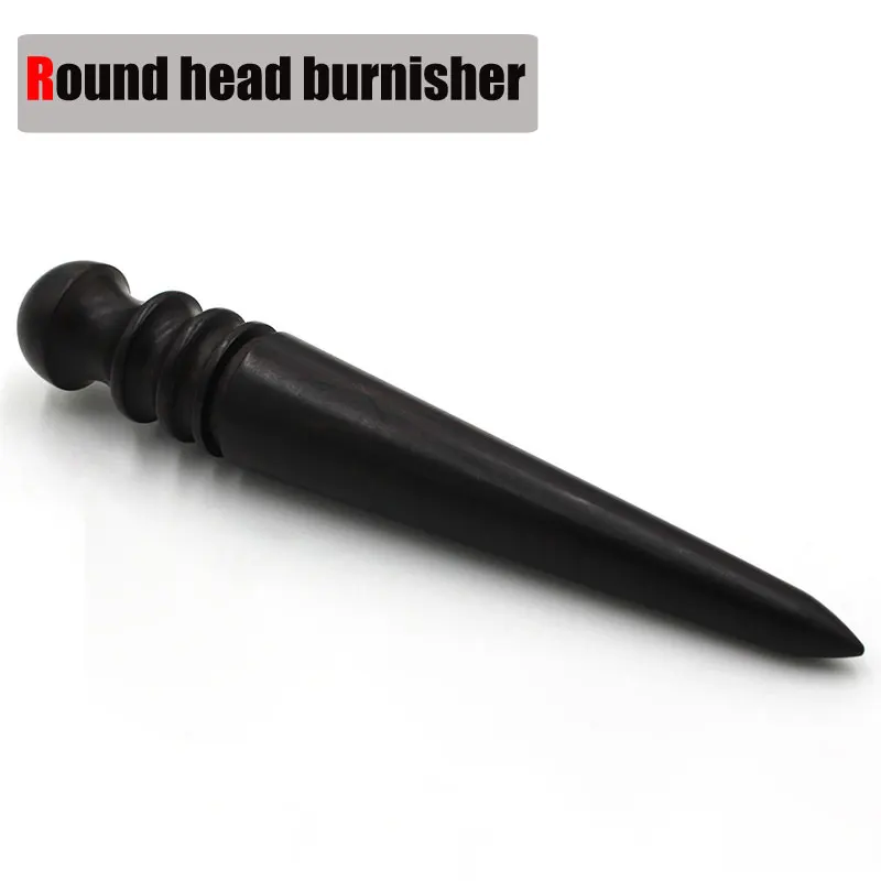 Round head burnisher Деревянная Кожа ремесло Полирующий станок Измельчить Гладкий кожаный инструмент DIY черный деревянный полированный край Кожа ремесло рабочий инструмент - Цвет: Round head burnisher