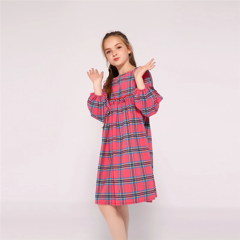 Kseniya Kids/модное платье свободного покроя с длинными рукавами для девочек 2-9 лет; сезон весна-осень
