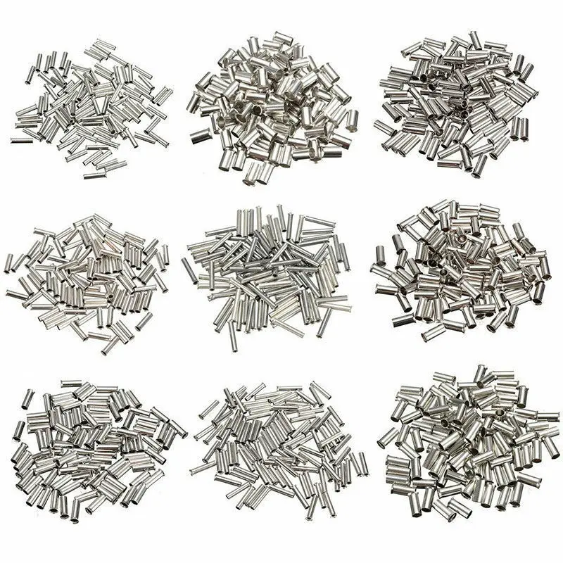 

100pcs Tin-coated Copper Material Uninsulated Terminal 0.5mm2-16.0mm2 Bootlace Ferrules Cord End Electrical Cable Crimp Connecto