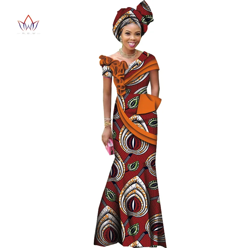 Летнее платье Bazin Riche, Африканский воск, принт, повязка на голову, платья Дашики размера плюс 6XL, африканская стильная одежда для женщин WY5017