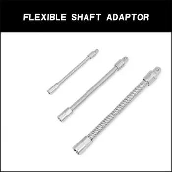 

Flexible Socket Wrench Extension Ratchet Silver Aluminum Alloy 3pcs set