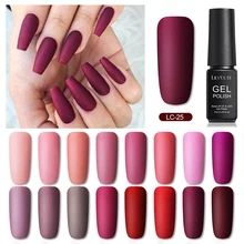 LILYCUTE, красный, телесный, розовый цвет, серия, УФ Гель-лак, матовый, верхнее покрытие, Гель-лак для ногтей, полуперманентный, замачиваемый, Гель-лак для ногтей