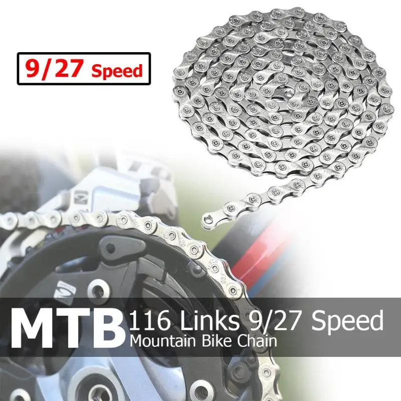 Excellent Bicycle Chain 116 Links 9/27 Speed MTB Mountain Bike Cycling Steel Chain 4
