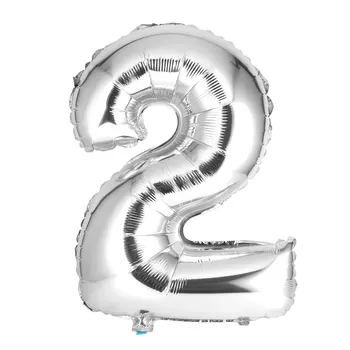 

40 Inch Inflatable Silver Digit Number Foil Mylar Balloon for Wall Decoration Wedding Christmas Decor Event Party Air Balloons