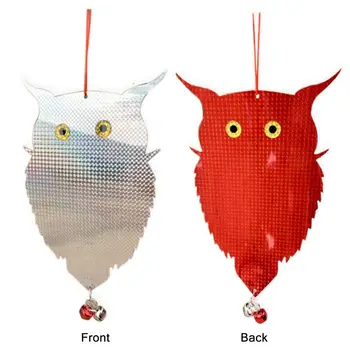 

Outdoor Garden Bird Repellent Hanging Fake Owl Laser Reflective Owl Scarecrow Scares Birds Pigeons Woodpecker Repellent Birds
