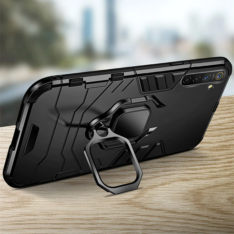 Для Realme XT чехол с кольцом-держателем Броня палец кольцо задняя крышка для OPPO Realme XT чехол для телефона чехлы