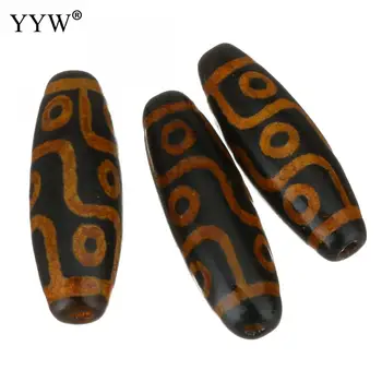 

5PCs Natural Stone Tibetan Agates Dzi Beads Charms Oval Unisex Accessories Jewelry DIY Making Oval Grade AAA 9.50x29.50x9.50mm