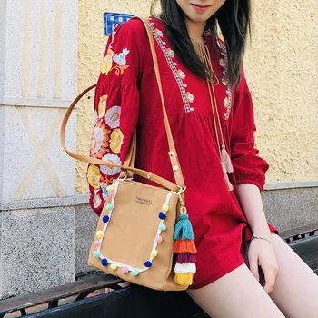 

SutaSuta Handmade Women's Chinese embroidery Strap Bohemian bag Small Fresh Lovely Shoulder Messenger Bag