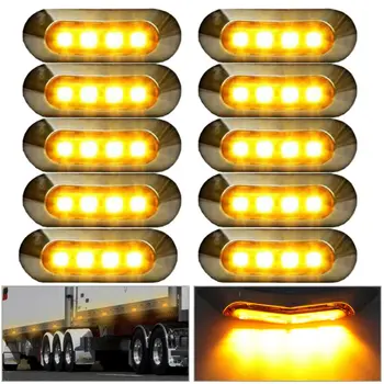 

Clearance Car Light Trailer Elements Replace 10Pcs Amber SMD 4 LED Truck