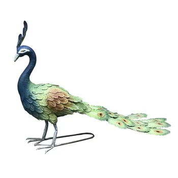 

82CM EUROPEAN COUNTRY PEACOCK STATUE IRON CRAFTS PEACOCK COOPEN ANIMAL ARTS SCULPTURE OUTDOOR GARDEN COURTYARD DECORATION R2963
