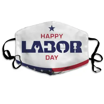 

Mouth Mask Happy Labor Day Print Masks - Breathable Adjustable Windproof Mouth-Muffle, Camping Running for Women and Men