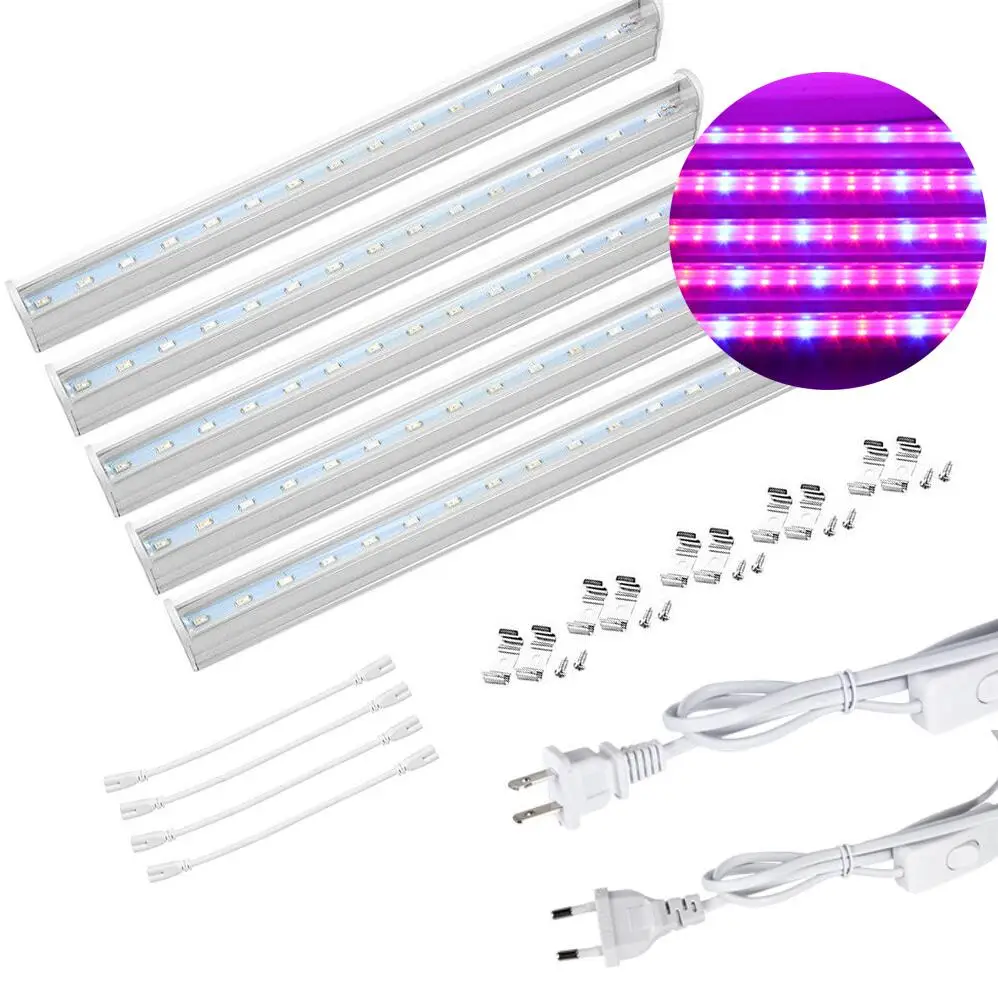 

DIY T5 Tube LED Grow Bar Light AC85-265V Full Spectrum LED Phyto Lamp Indoor Growth Light Aquarium Greenhouse Grow Tent Plant