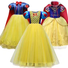 Платье Белоснежки; детское платье принцессы; вечерние костюмы для костюмированной вечеринки; нарядная одежда Белоснежки и Егеря для малышей; рождественские наряды