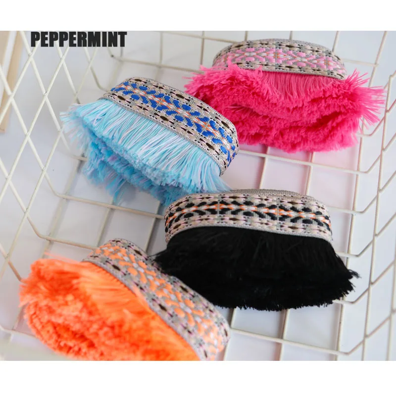 Lace ribbon lace sewing accessories lace sewing supplies lace accessories lace garment accessories clothing accessories lace decoration clothing craft accessories 1yard 50mm Embroidery Tassel Ethnic Fringe Lace Trim Trimming Ribbon Sewing Latin Dress Stage Garment Curtain Decorative