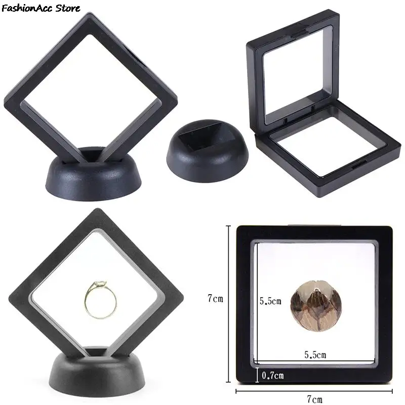 180mm*90mm*20mm 3D Floating Coin Display Frame Holder Box Case Black With Stand 