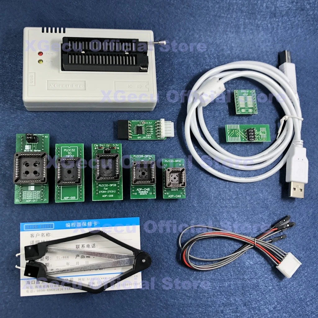 Чёрный ZIF socket V11.50 XGecu TL866II Plus USB-программатор 17154 + IC SPI Flash NAND EEPROM MCU PIC AVR 8 шт.