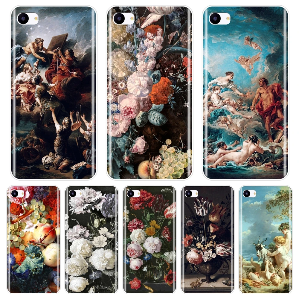 

TPU Phone Case For Meizu 16th 16x 15 Lite 16 Plus Soft Silicone Art Flower Aesthetic Back Cover For Meizu Pro 6 7 Plus U10 U20