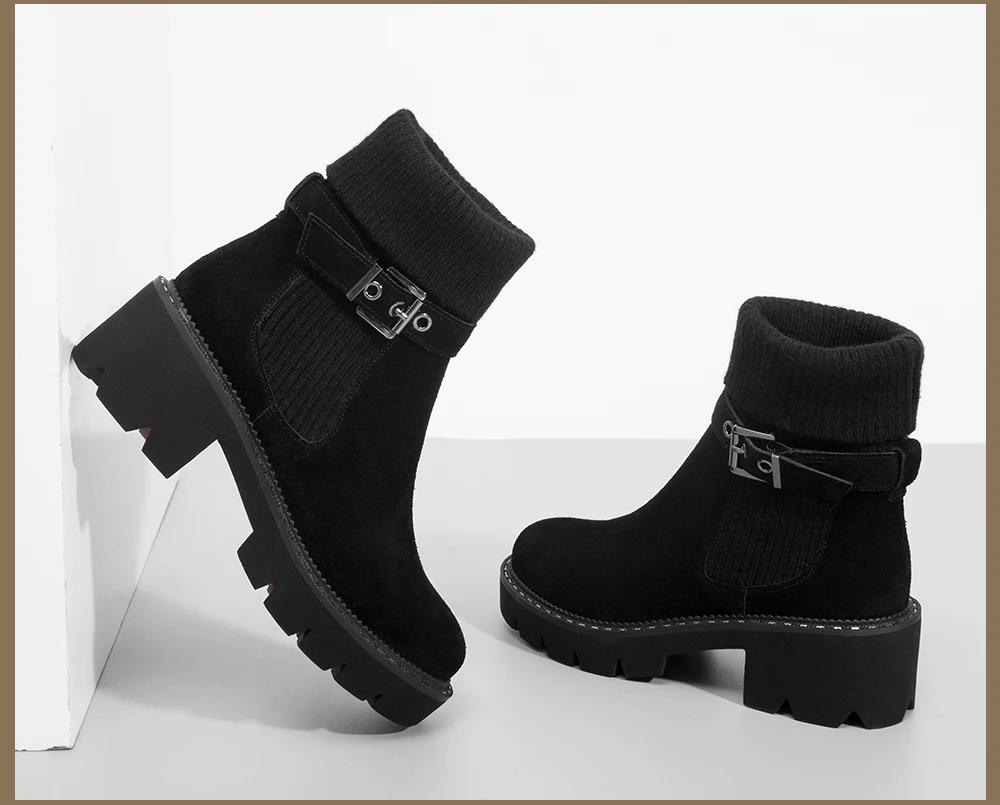 SOPHITINA/стильные женские ботинки; Повседневные слипоны ручной работы с круглым носком на квадратном каблуке; женские ботинки на высоком каблуке с металлическим украшением; MC241
