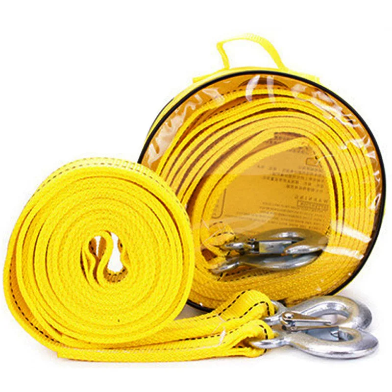 4M Heavy Duty 5 Ton Car Tow Towing Pull Rope Strap Double Layer Thicken Fabric Hooks Van Road Recovery Emergency Ropes | Автомобили и