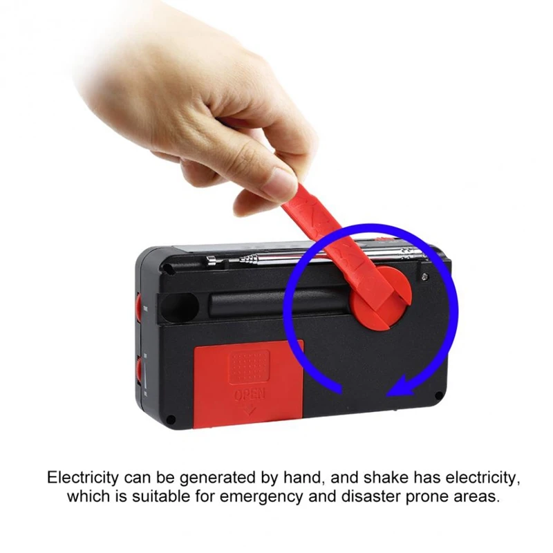 FULL-Emergency Flashlight Hand Crank Radio Solar Power Bank Fm Am Noaa Radios With Phone Charger For Outdoor Fishing Camping