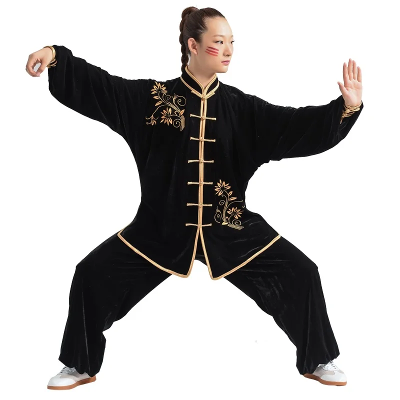 Tai Chi одежда, Новое поступление, вышивка, Черная Форма для выступлений, ушу, Мужская одежда для кунг-фу, мужская униформа Tai Chi TA2098