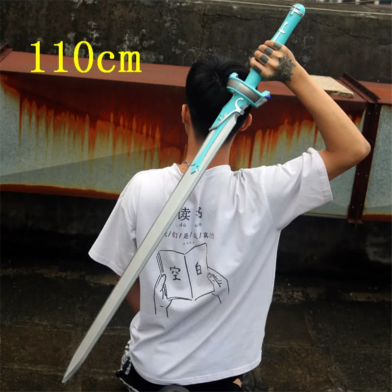 110cm Sword Art Online Asuna miecz broń Cosplay SAO niebieski lampt lekki miecz 1:1 Anime Ninja nóż PU broń Prop