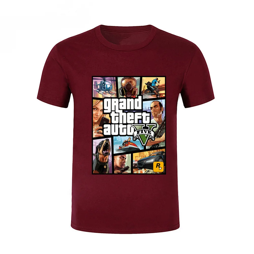 Забавные футболки Grand Theft Dragon Ball Z GTA подарок с героями мультфильмов футболка