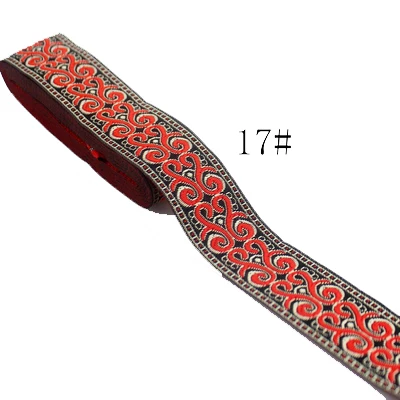 NO.17 5 ярдов/шт ширина 3,3 см кружевная ткань тесьма ремень Национальная вышивка лента хлопок DIY ручной работы украшения дома аксессуары - Цвет: NO.17