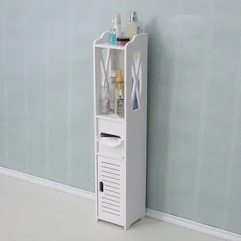 

Waterproof Bathroom Cabinet Floor Toilet Space Saving Simple Modern Bathroom Storage Shelf Cabinet