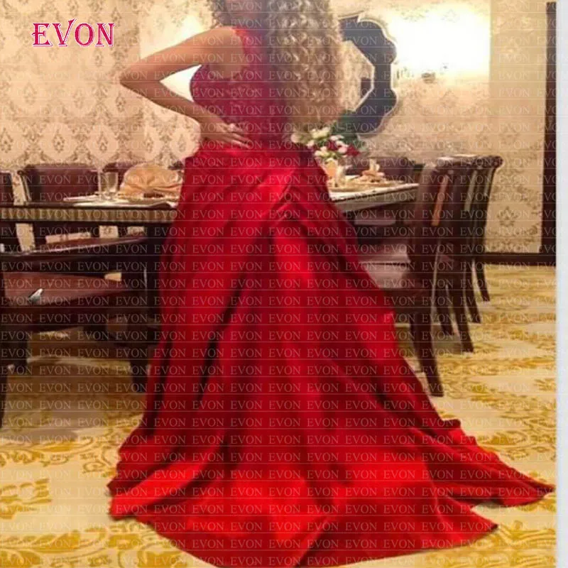 Vestido De Fiesta красный гипюр юбка-годе Длинные вечерние платья индивидуальный заказ О образным вырезом Съемная юбка поезд плюс размер вечерние платья