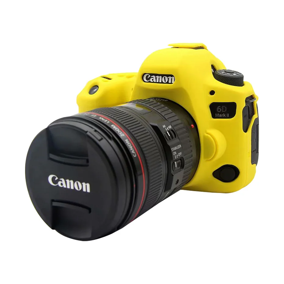 6D2 Yellow TENENELE сумки для камеры для Canon EOS 6D2 мягкий силиконовый резиновый защитный чехол для корпуса для Canon 6D Mark II 2 открывающийся аккумулятор - Цвет: 6D2 Yellow