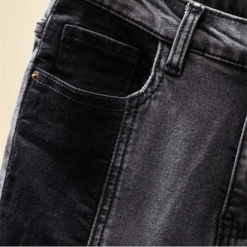 Джинсы с высокой талией женские стрейчевое большого размера джинсовые брюки-карандаш женские Джинсы бойфренда для женщин повседневные уличные джинсы для мам Q1816