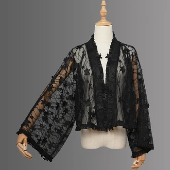 

Fireworks Show ~ Kimono Style Black Lace Cardigan by Magic Tea Party