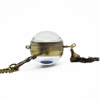 

Vintage Smooth Quartz Decoration Accessories Jewelry With Chain Analog Ball Shape Gift Pocket Watch
