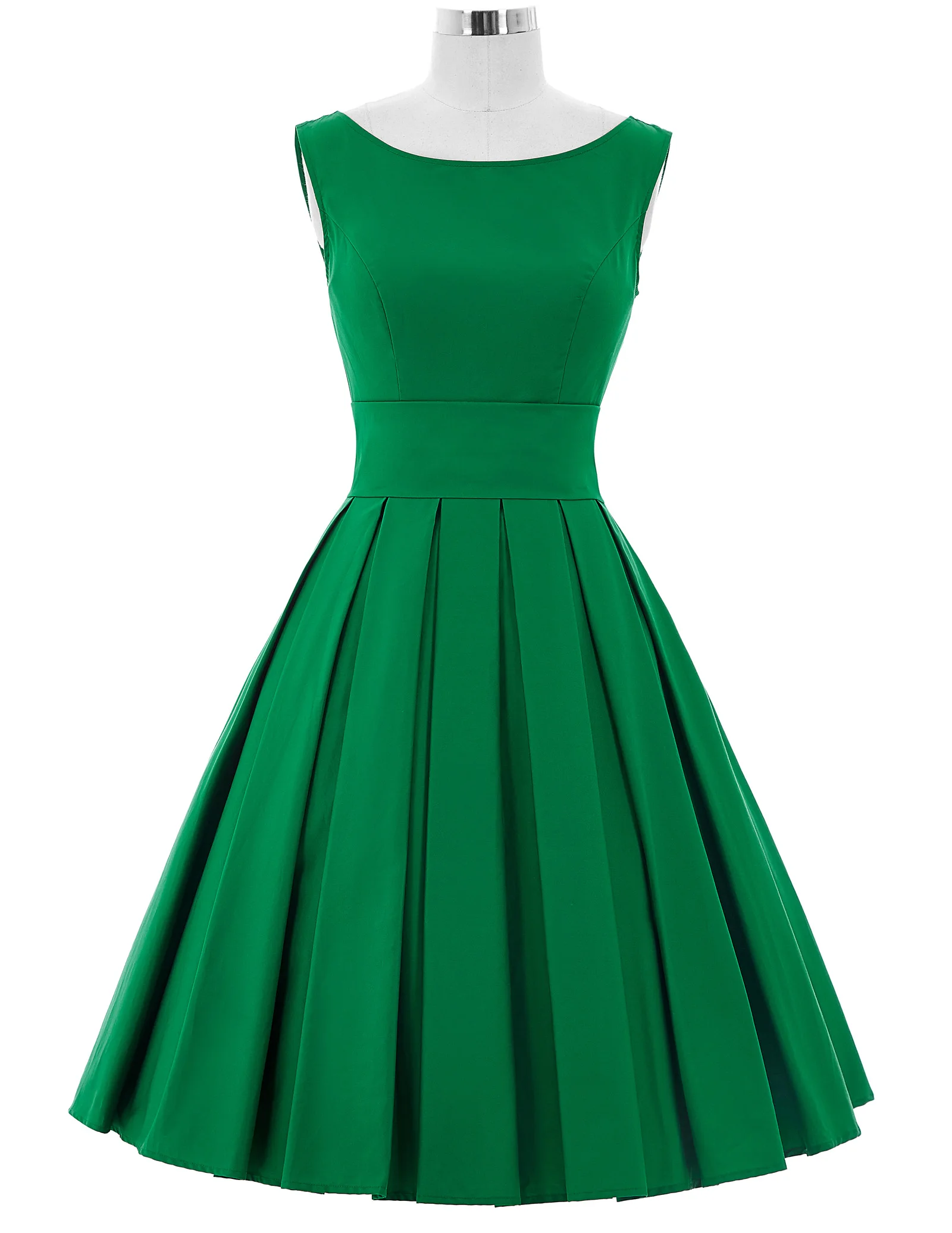 Belle Poque винтажные платья 50s 60s женское летнее платье элегантная зеленая Туника без рукавов рокабилли Ретро женские вечерние платья