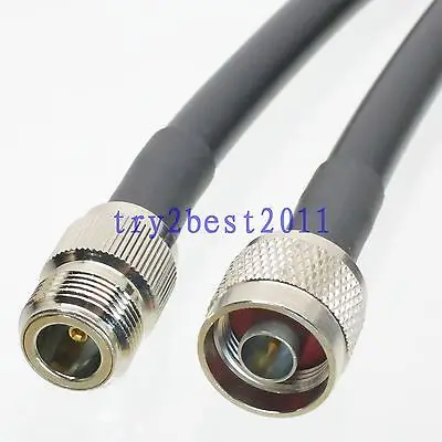 

DHL/EMS 10 Sets RG8/KSR400 N plug pin to N jack pin Straight RF Jumper pigtail Cable 3FT -C1