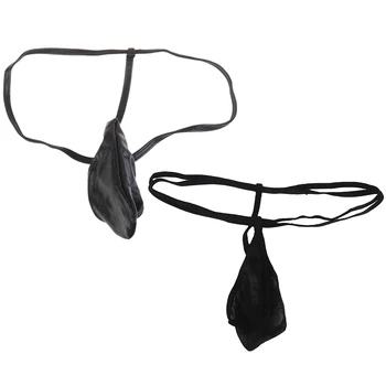 

2 Pieces Men's Breath Holes Micro Thong Sexy Mini Bikini Underwear Elastic String T-back
