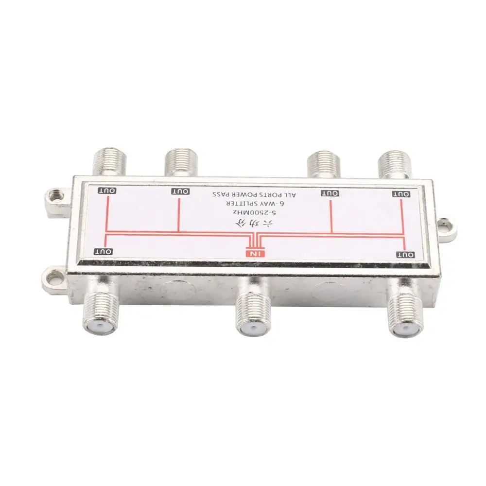 

6 Way Satellite Antenna Cable TV Signal Splitter Distributor For SATV/CATV 5-2400MHz Satellite Receiver For SATV/CATV